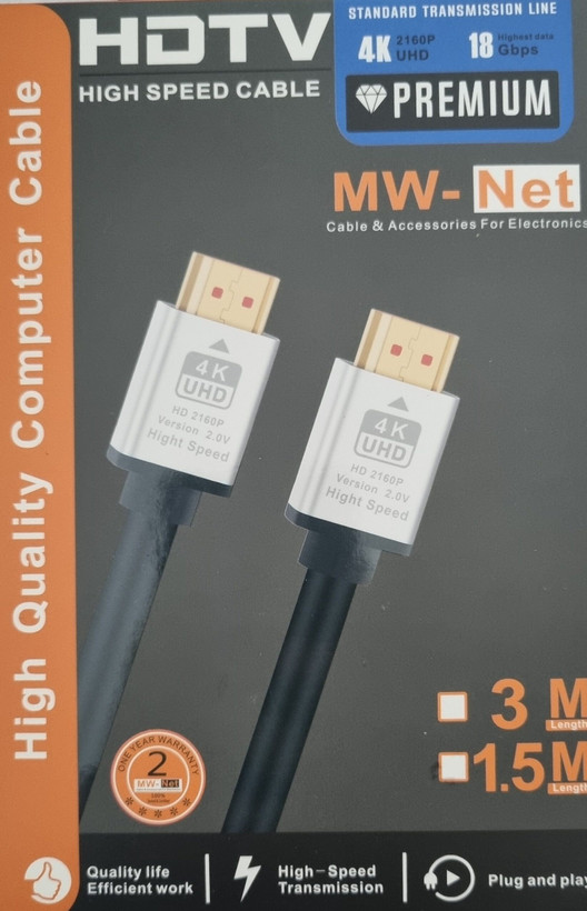 کابل hdmi 4k برند mw net متراژ 3