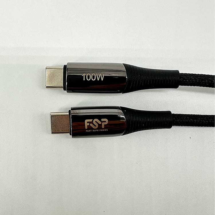 کابل شارژر سوپر فست 100 وات دوسر تایپ سی نمایشگردار FSP مدل LC-211