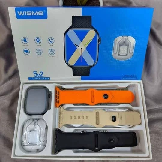 ساعت هوشمند ویسمی طرح اپل واچ سری 10 مدلWISME-X17 به همراه هدفون بی سیم