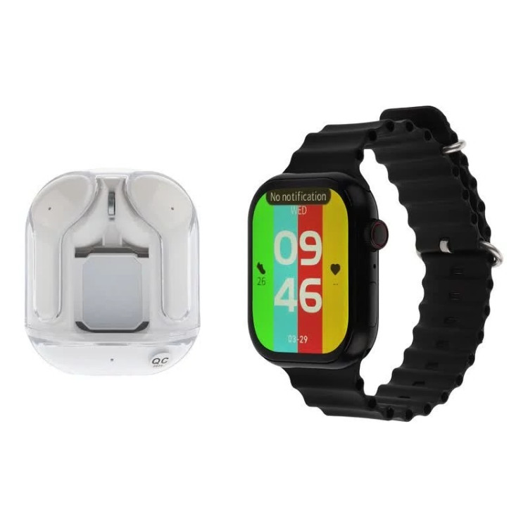 ساعت هوشمند ویسمی طرح اپل واچ سری 10 مدلWISME-X17 به همراه هدفون بی سیم